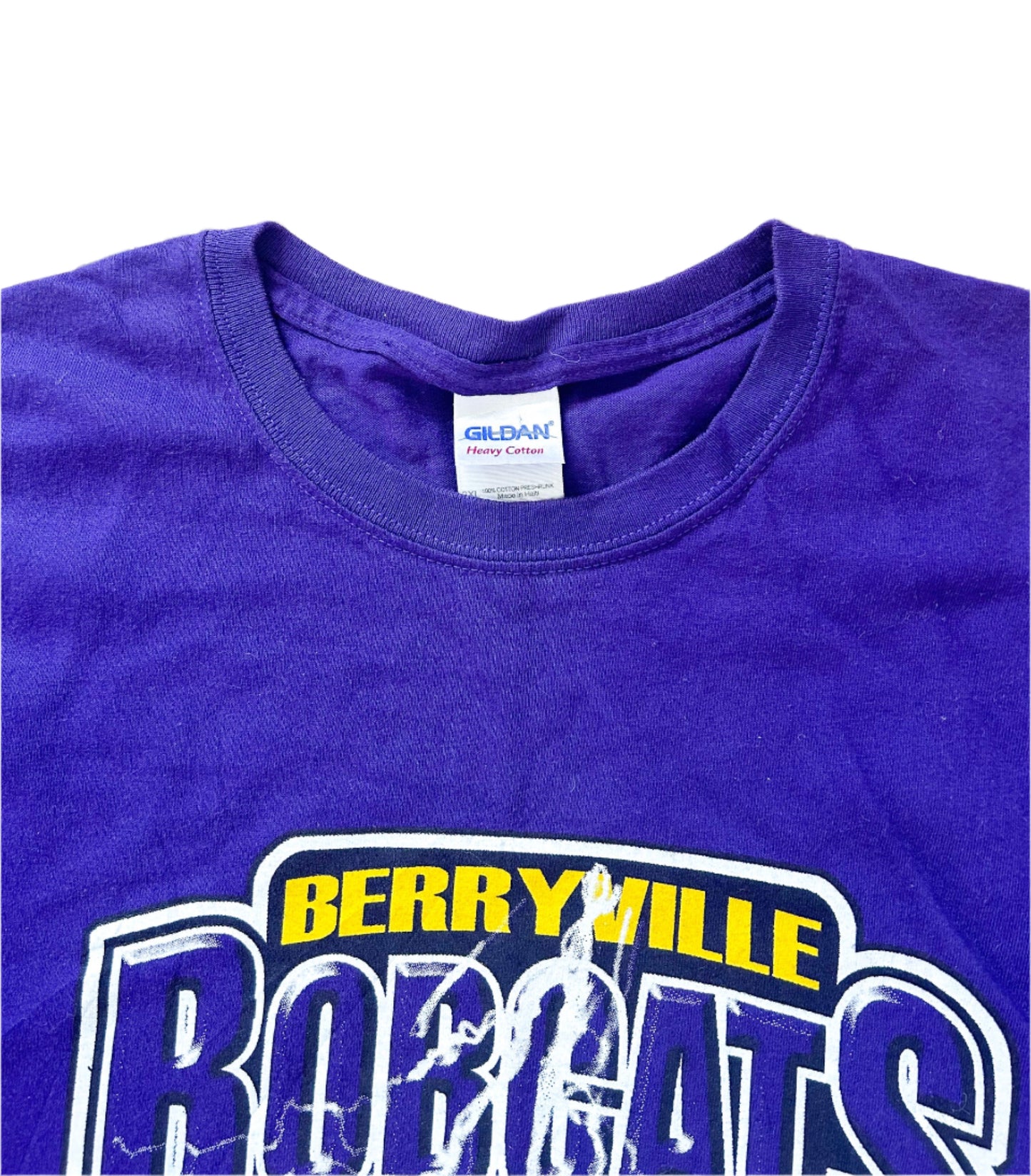 Berryville Bobcats College Football Purple Cotton T-Shirt 2XL