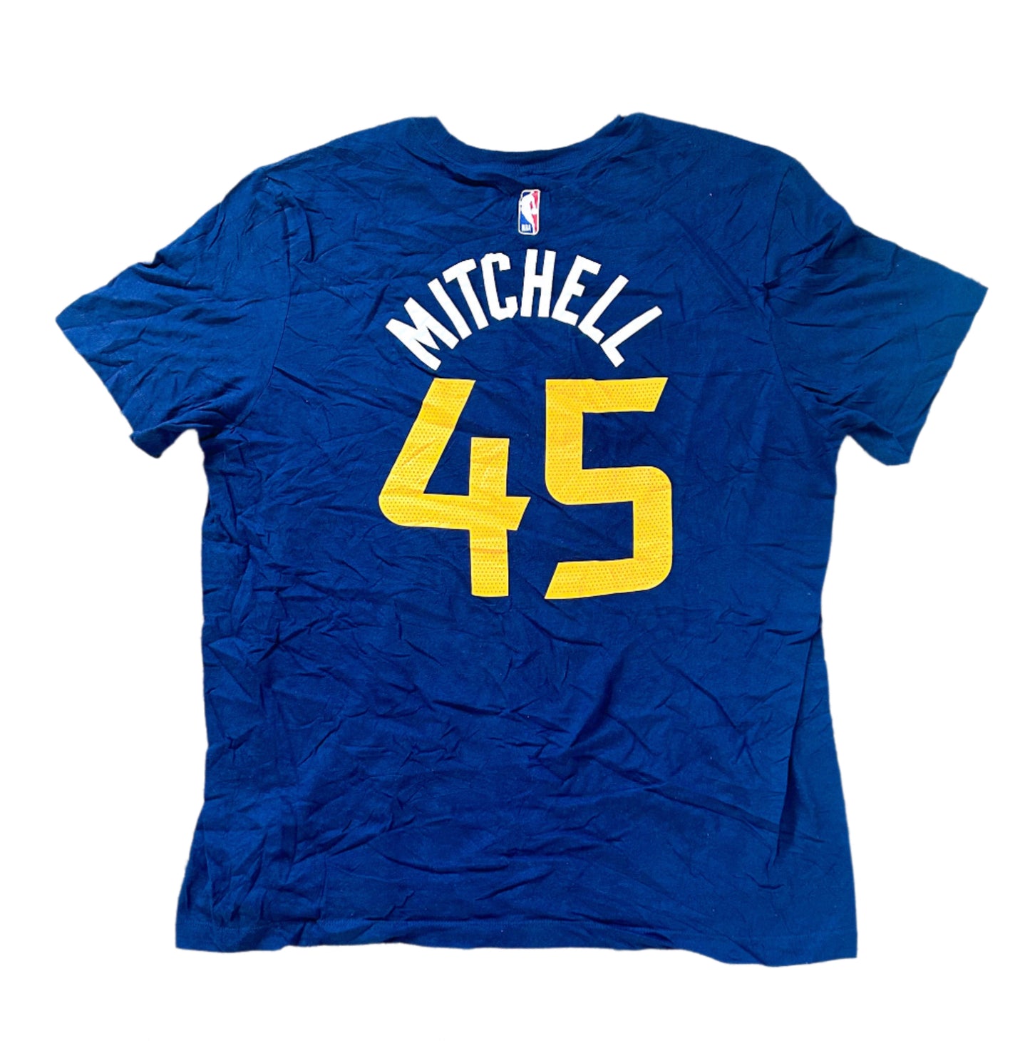 Utah Jazz Nike NBA Mitchell Number 45 Blue Cotton T-shirt XL