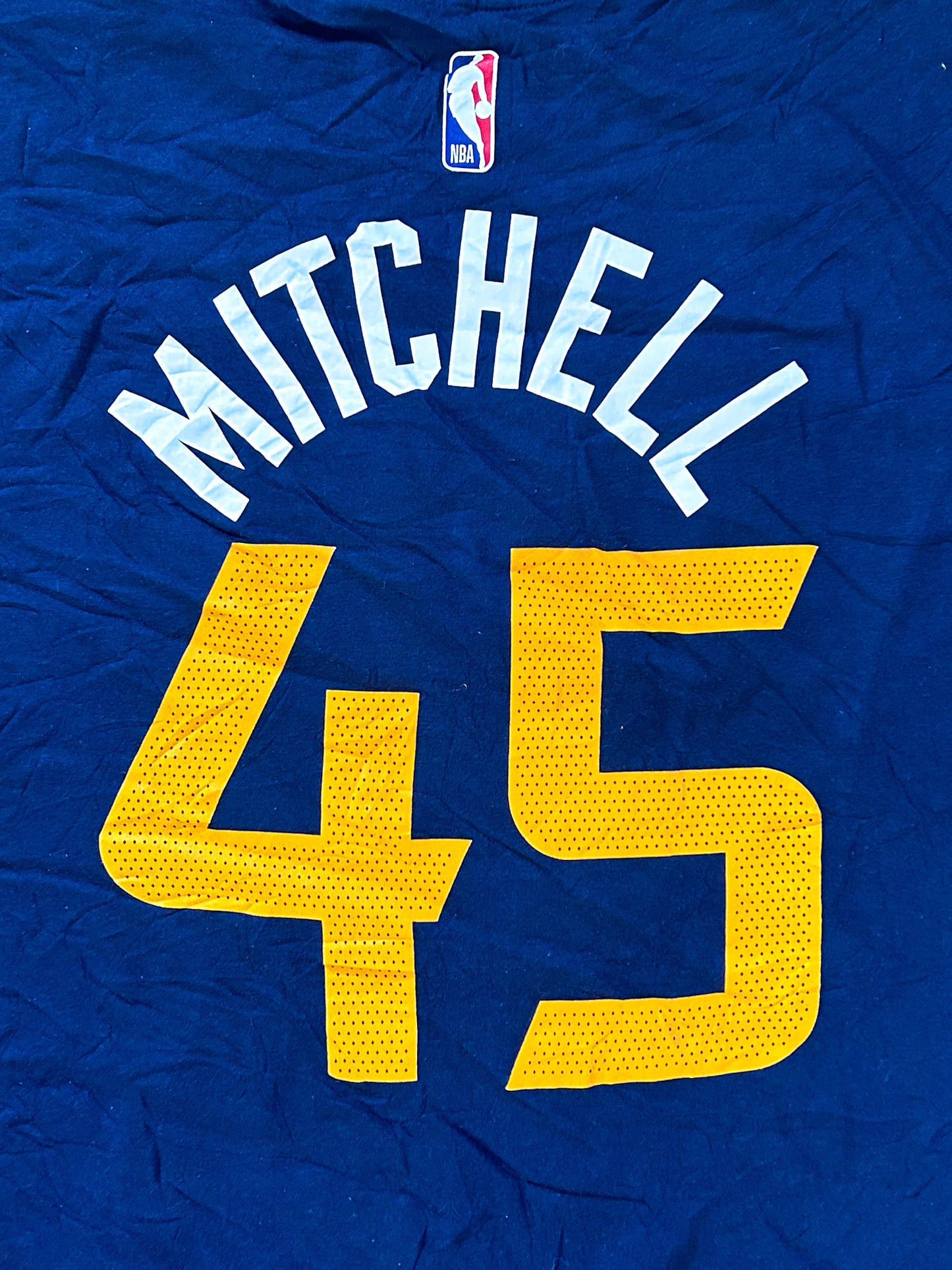 Utah Jazz Nike NBA Mitchell Number 45 Blue Cotton T-shirt XL