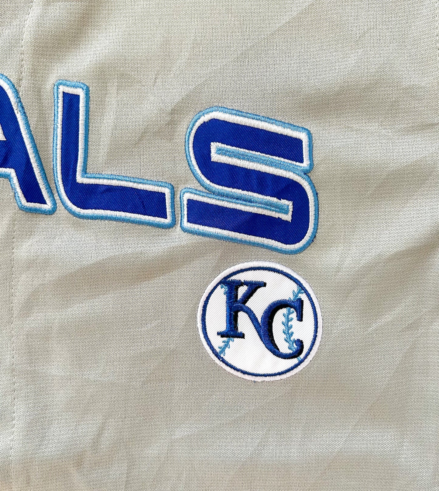 Kansas City Royal Grey And Blue Embroidered MLB Genuine Merchandise jersey Large