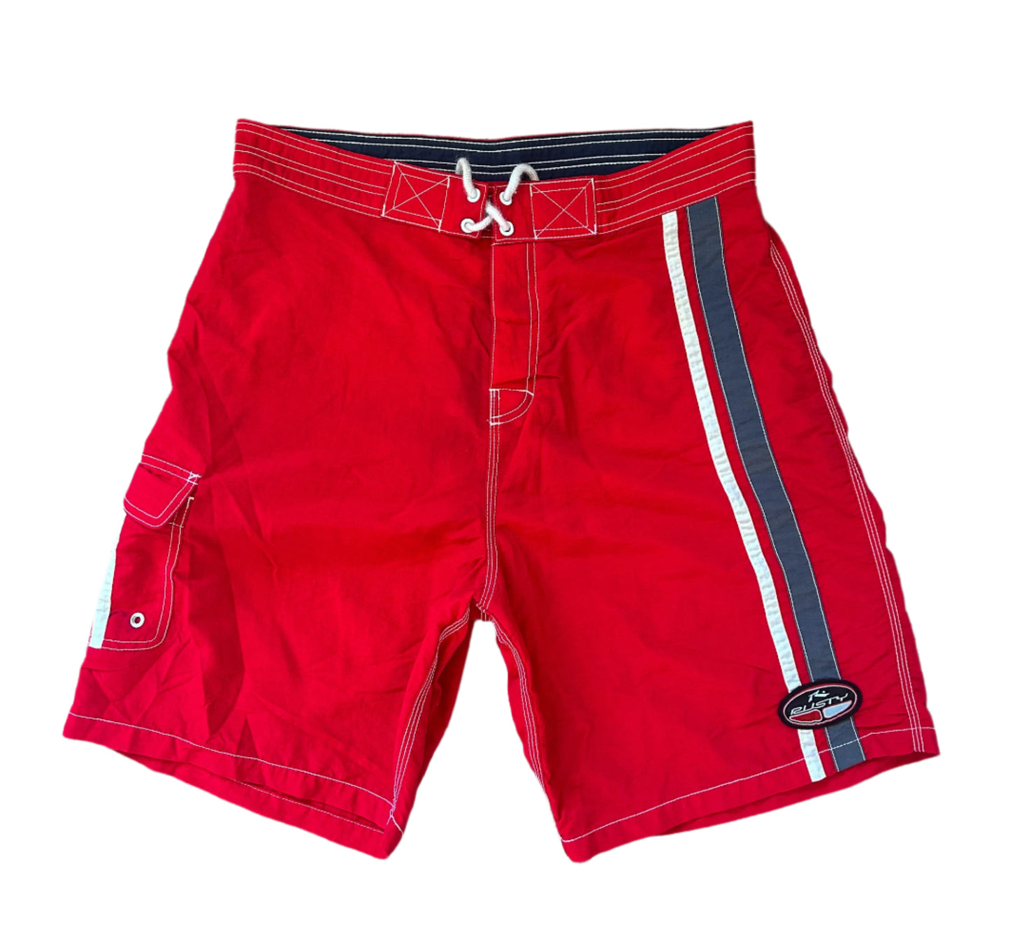 Rusty Vintage 2000s Cargo Pocket Red Boardshorts Large