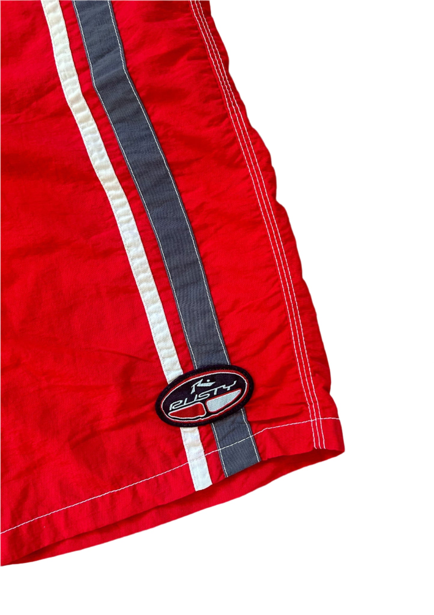 Rusty Vintage 2000s Cargo Pocket Red Boardshorts Large