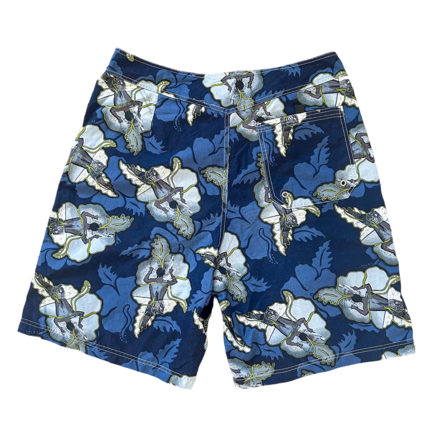 Sideout Vintage 2000s Surf Print Blue Surf Print Boardshorts