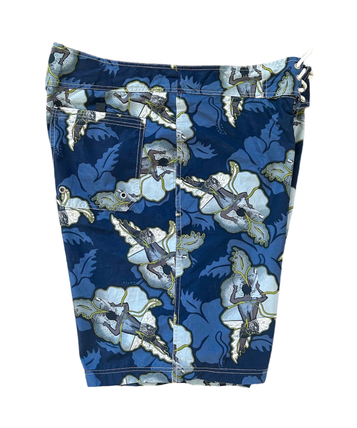 Sideout Vintage 2000s Surf Print Blue Surf Print Boardshorts