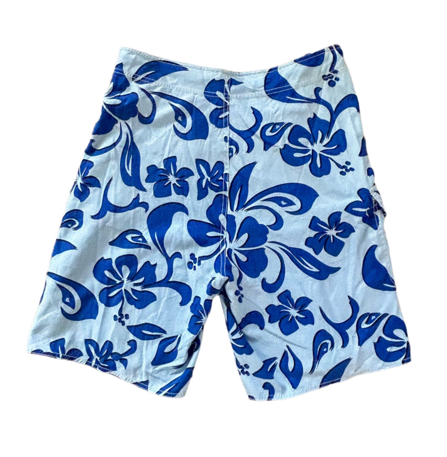 Quicksilver Vintage 2000s Blue Classic Floral Print Boardshorts XL