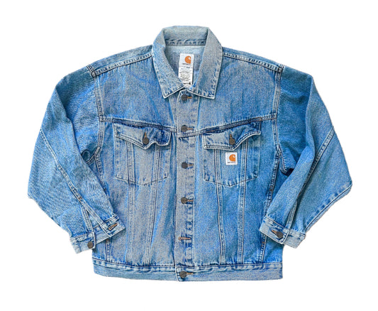 Carhartt Stonewash Denim Branded Jacket Large