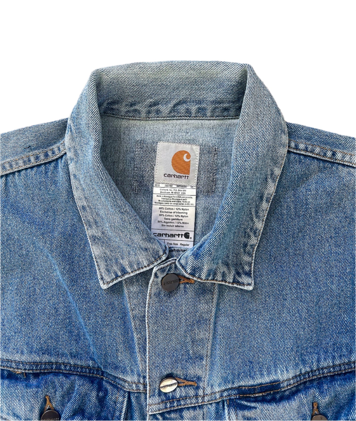 Carhartt Stonewash Denim Branded Jacket Large