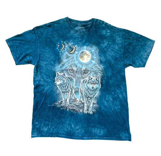 Vintage 1990s The Mountain Wolves And Moonlight Blue Cotton T-shirt 2XL