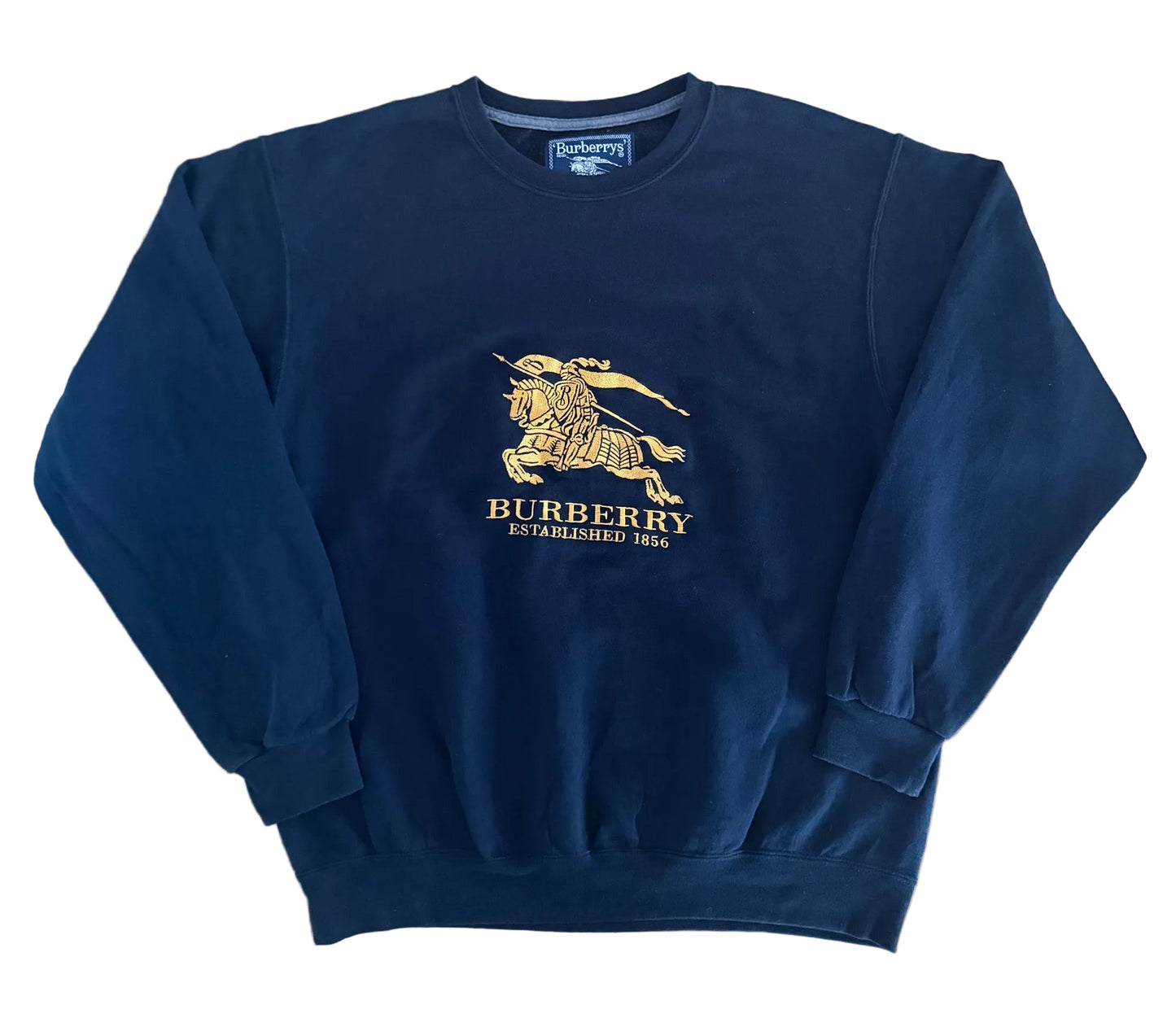 Burberrys Embroidered Logo Sweatshirt Navy Large