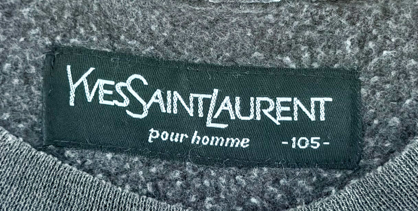 Yves Saint Laurent Embroidered Sweatshirt Grey Large