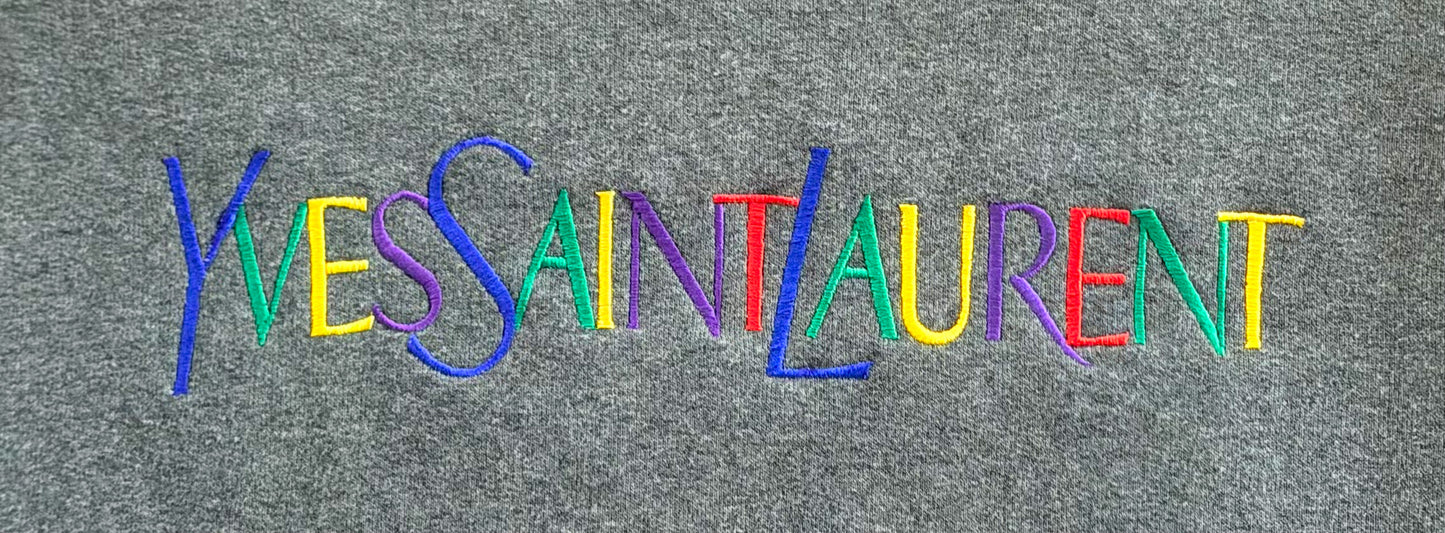 Yves Saint Laurent Embroidered Sweatshirt Grey Large