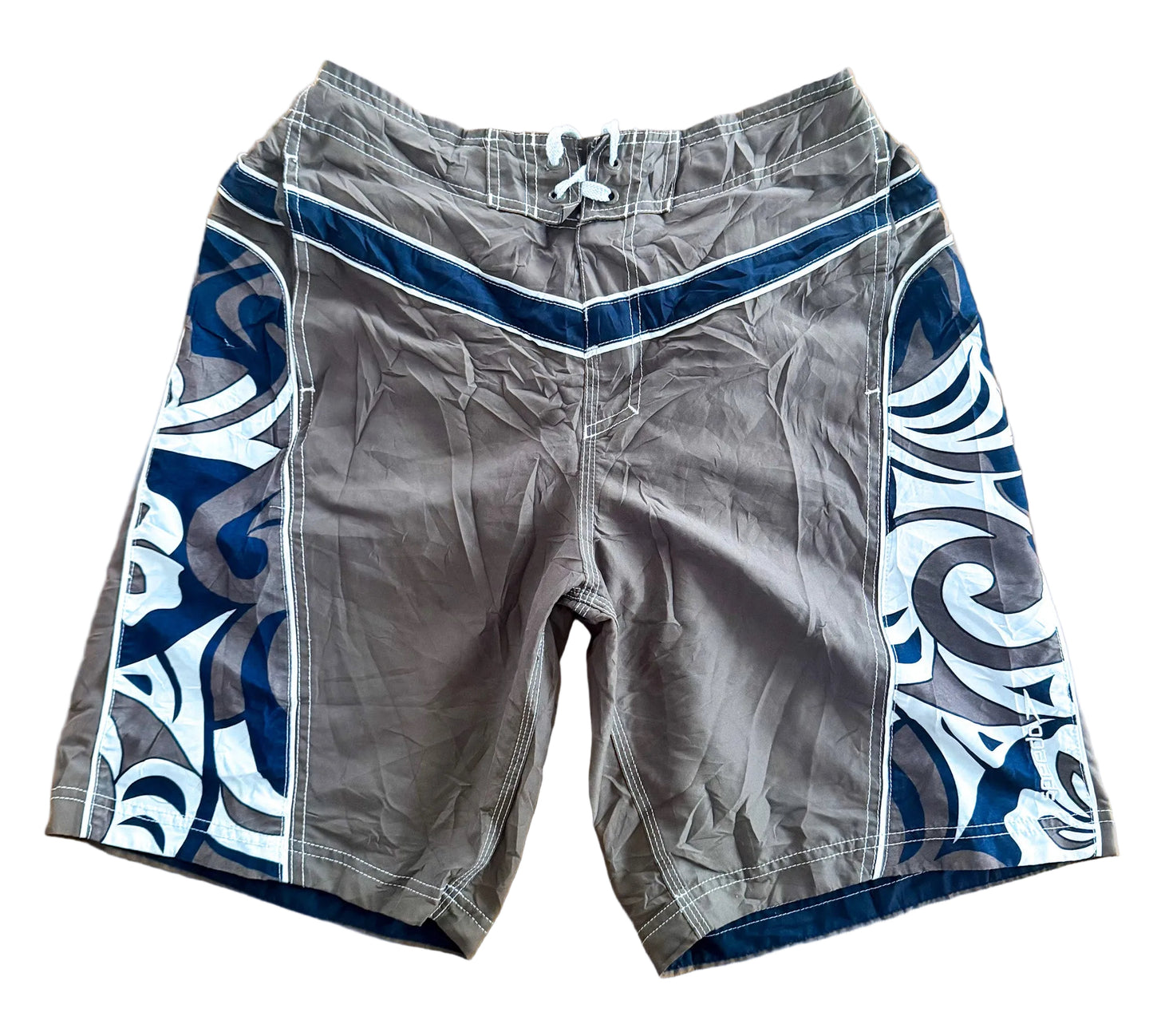 Vintage Y2K Speedo Brown Pattern Boardshorts Medium