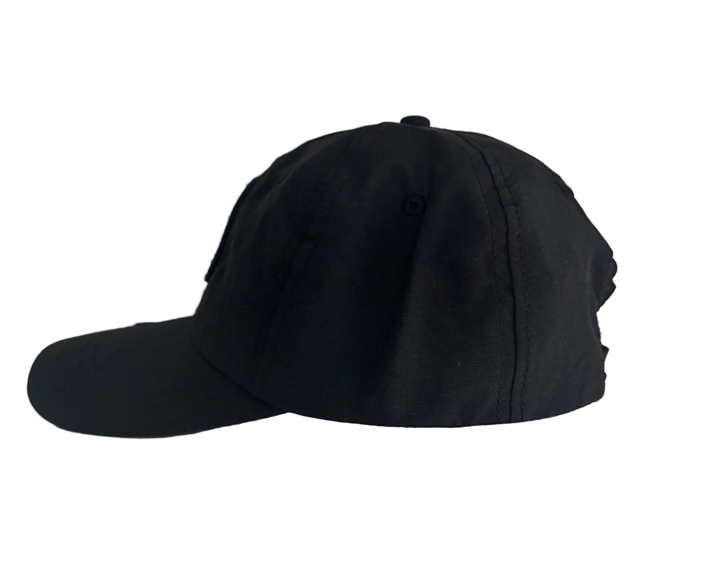 Stone Island Compass Logo Black Nylon Adjustable Cap