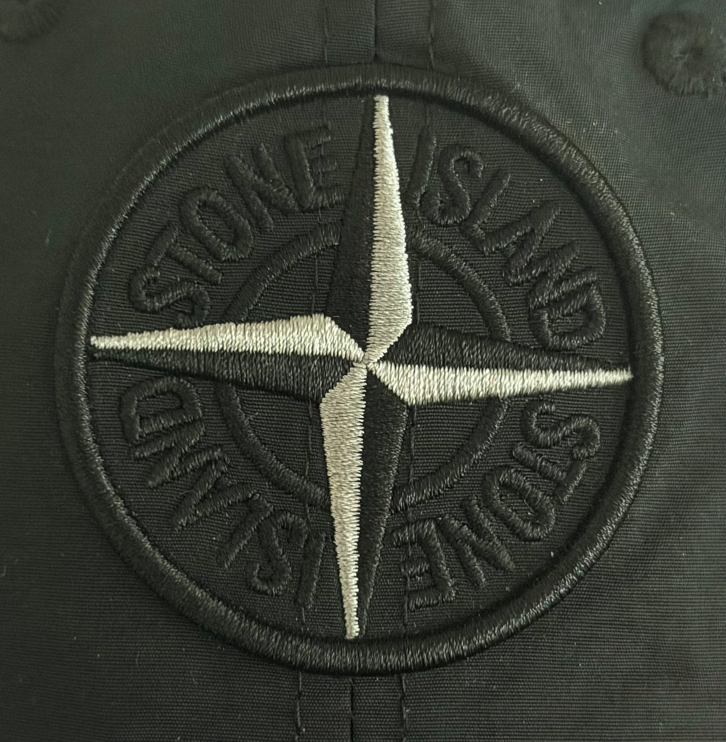 Stone Island Compass Logo Black Nylon Adjustable Cap