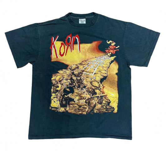 Korn Follow The Leader Nu-Metal Single Stitch USA Made Black Cotton T-shirt XL