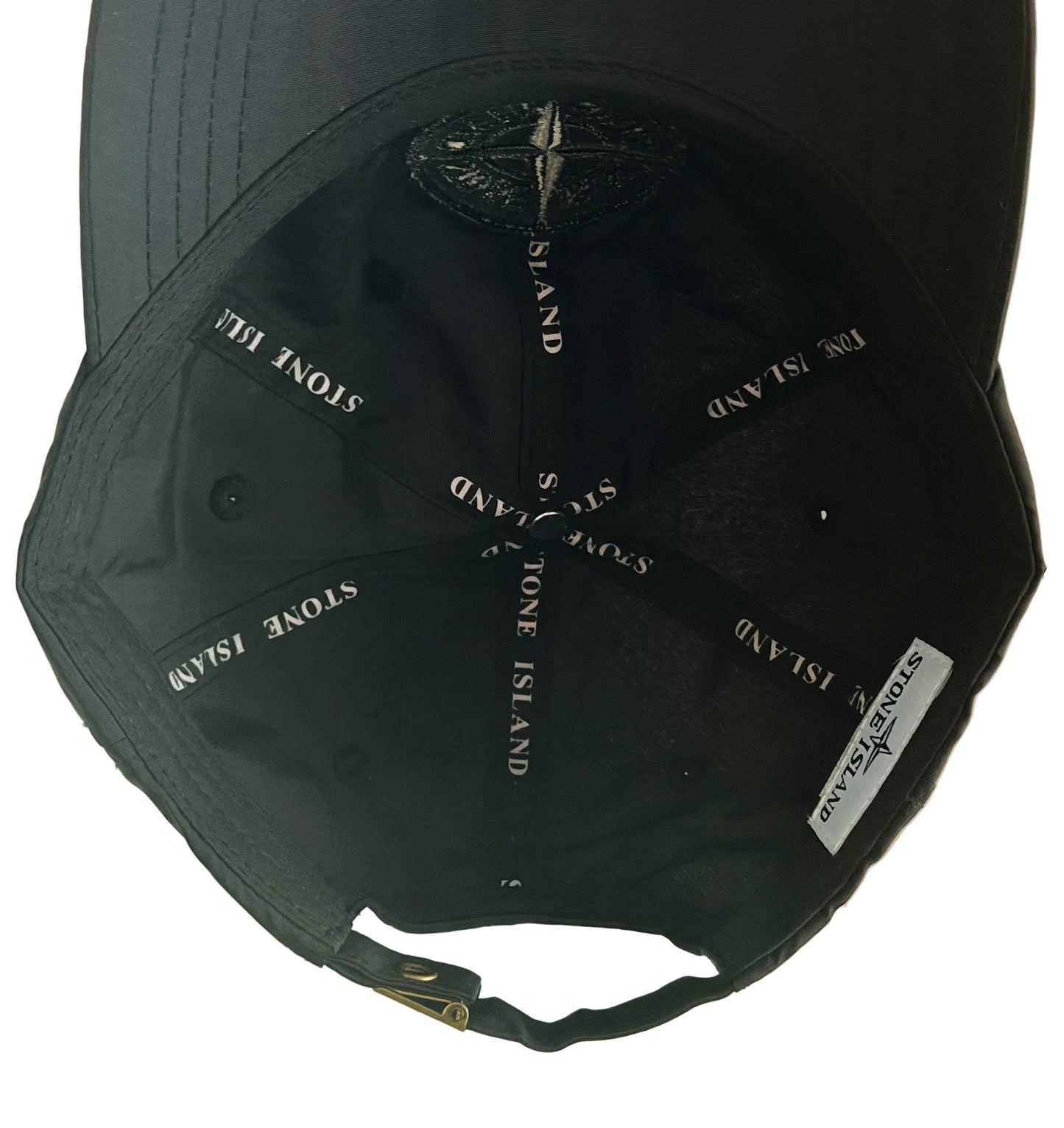Stone Island Compass Logo Black Nylon Adjustable Cap
