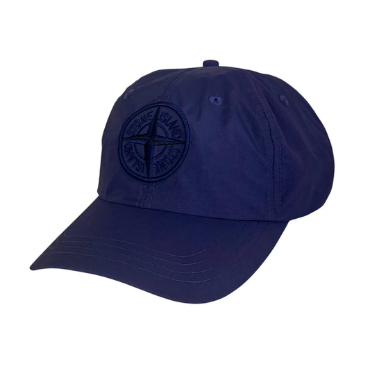 Stone Island Nylon Metal Compass Logo Blue Adjustable Cap