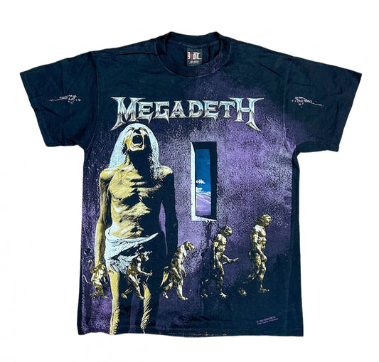 Megadeath 1992 Original Countdown To Extinction Giant Label Double Sided Print Metal Band T-Shirt Large Extremely Rare