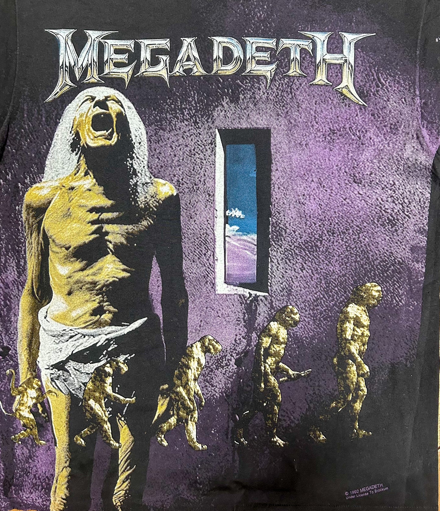 Megadeath 1992 Original Countdown To Extinction Giant Label Double Sided Print Metal Band T-Shirt Large Extremely Rare