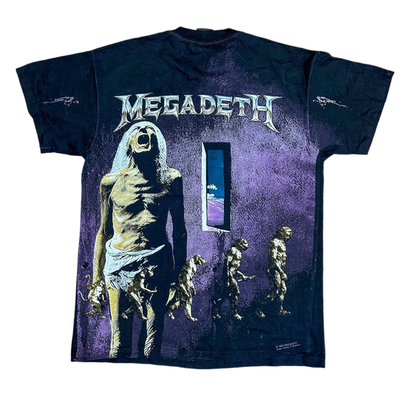 Megadeath 1992 Original Countdown To Extinction Giant Label Double Sided Print Metal Band T-Shirt Large Extremely Rare