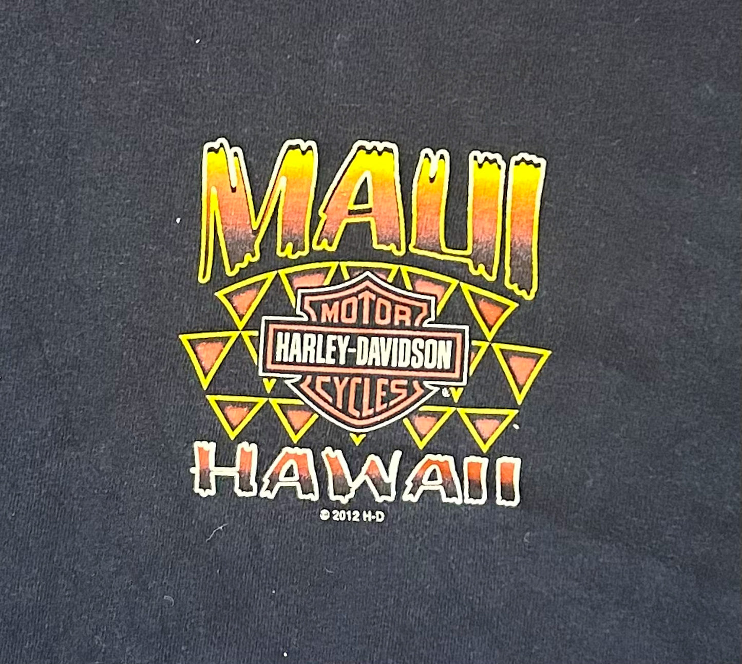 Harley Davidson Vintage 2000s Maui Hawaii Black Cotton Made In Mexico T-shirt Large