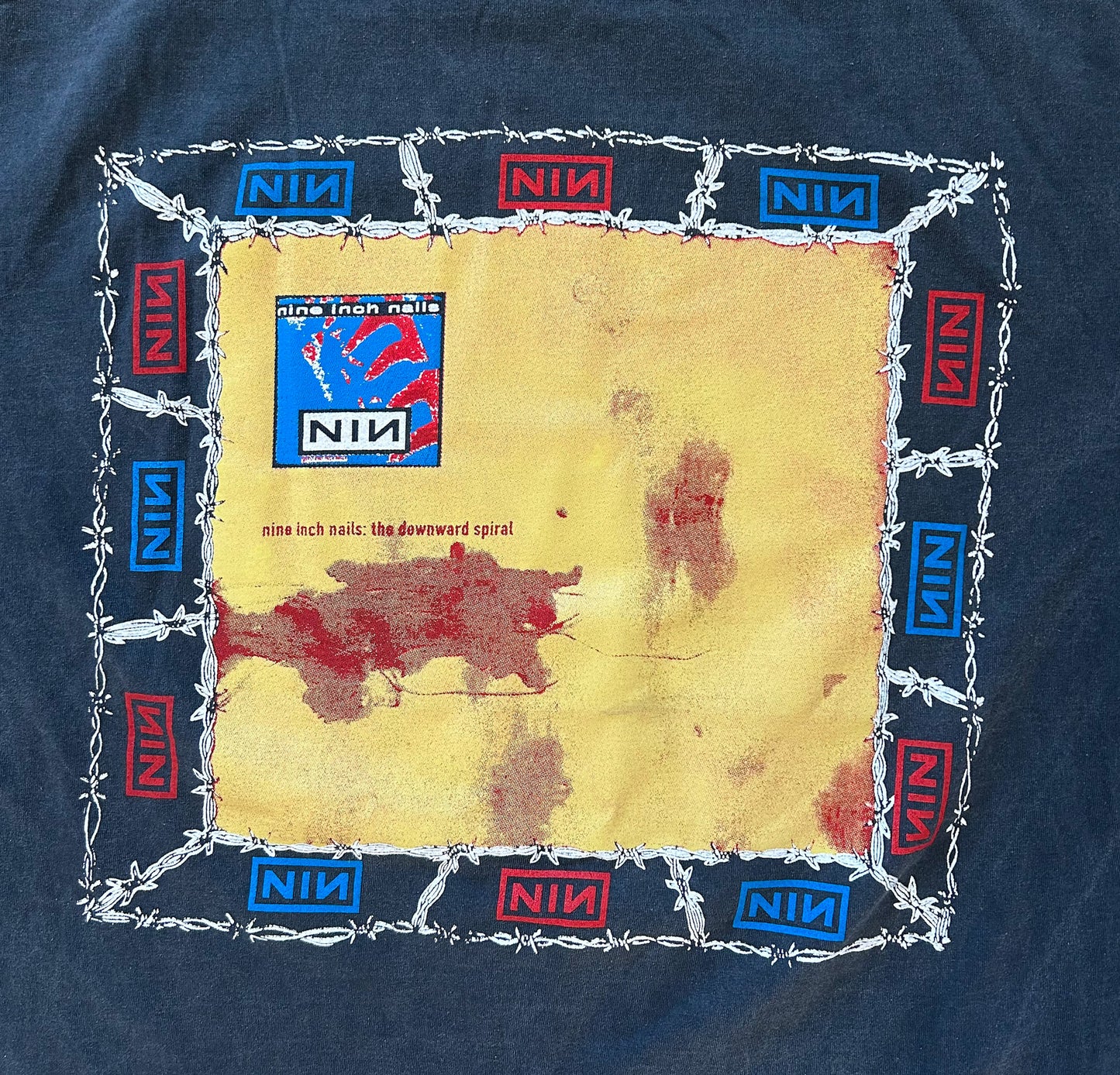 Vintage 1994 -1995 Nine Inch Nails The Downward Spiral World Tour T-shirt Single Stitch Made USA Brockum Label Black Cotton XL Extremely Rare