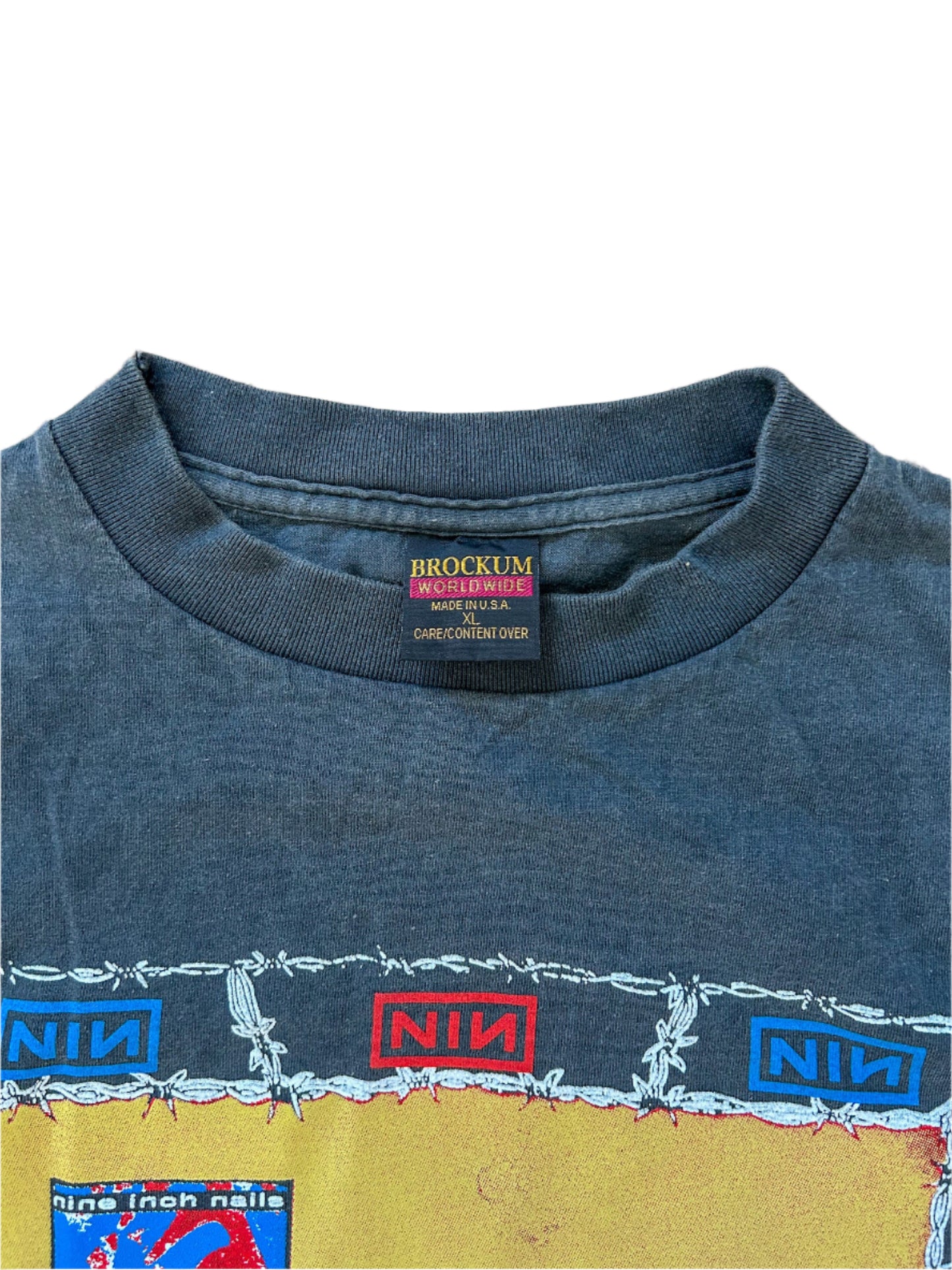 Vintage 1994 -1995 Nine Inch Nails The Downward Spiral World Tour T-shirt Single Stitch Made USA Brockum Label Black Cotton XL Extremely Rare