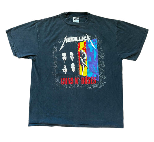 Vintage 1992 Original Metallica and Guns And Roses North American Tour T-shirt Single Stitch Made USA Tultex Label XL Extremely Rare