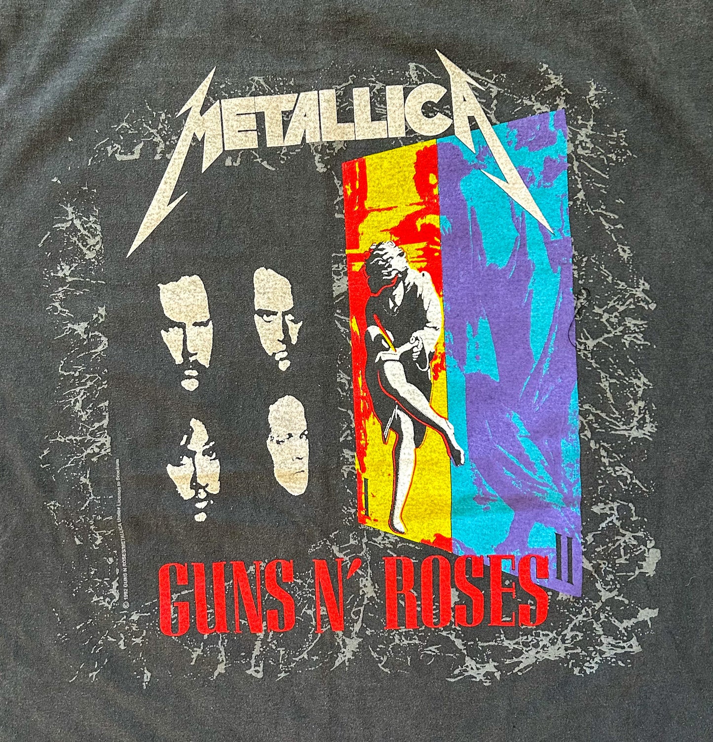 Vintage 1992 Original Metallica and Guns And Roses North American Tour T-shirt Single Stitch Made USA Tultex Label XL Extremely Rare