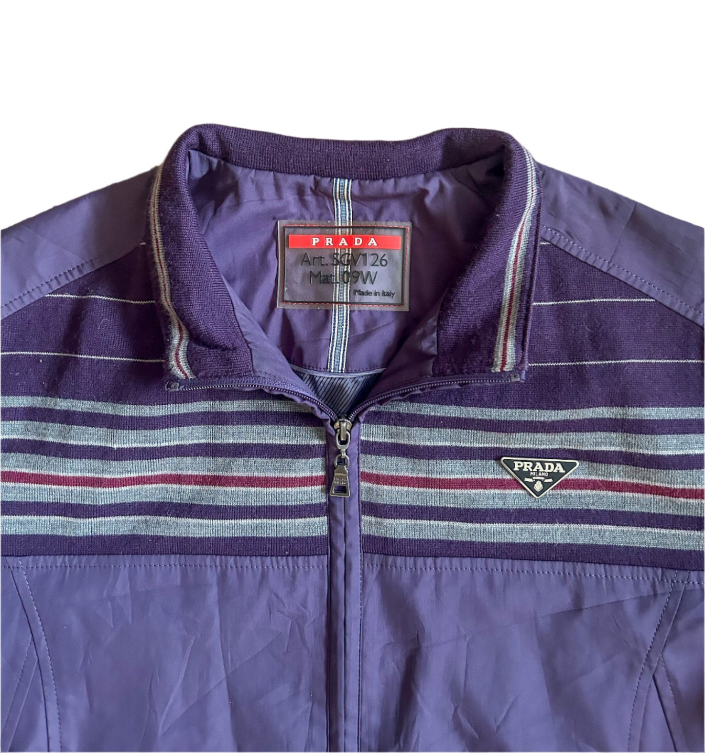 Prada Designer Zip Up Purple Jacket Medium