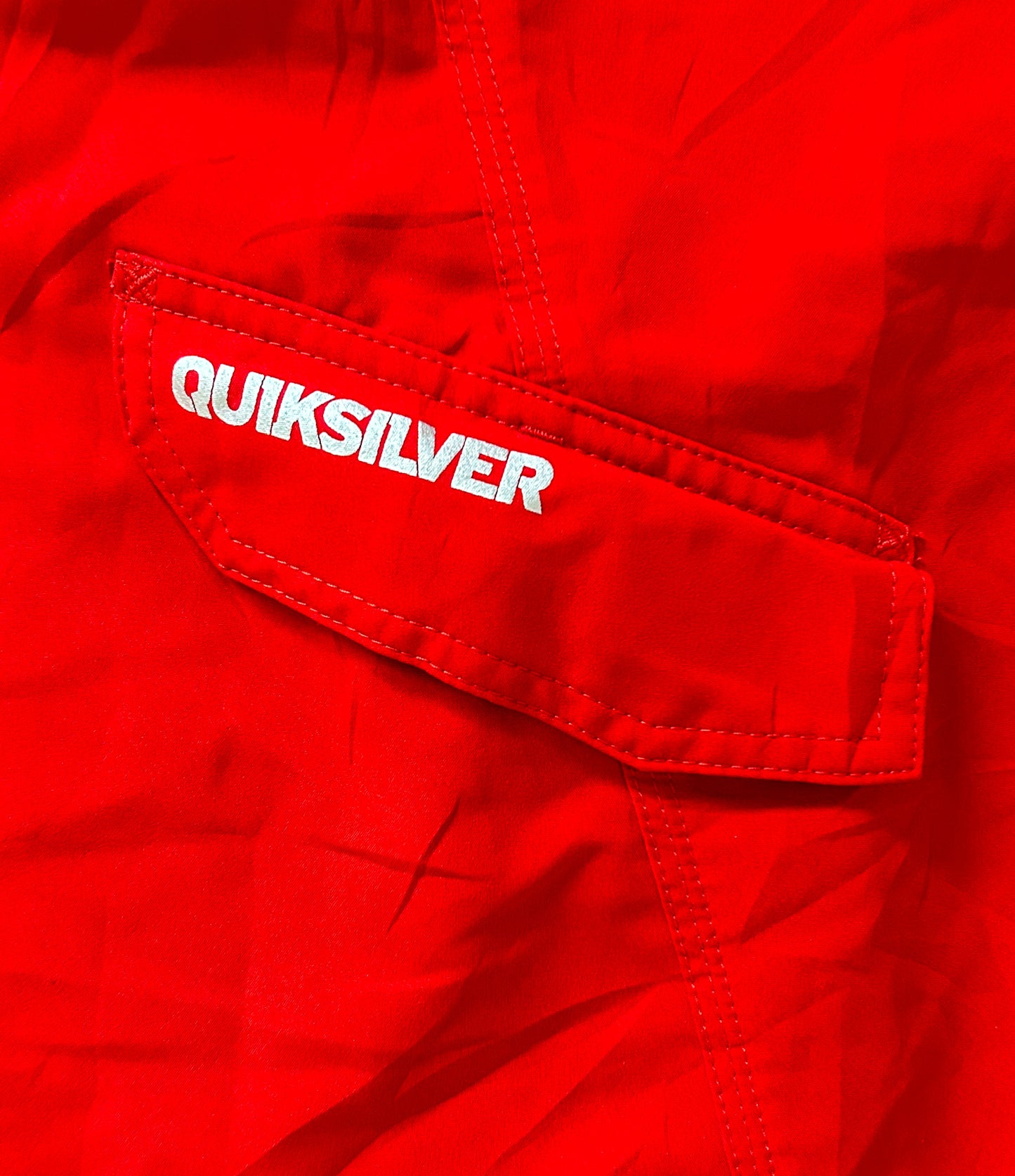 Quicksilver Vintage 2000s Cargo Pocket Red Boardshorts Large