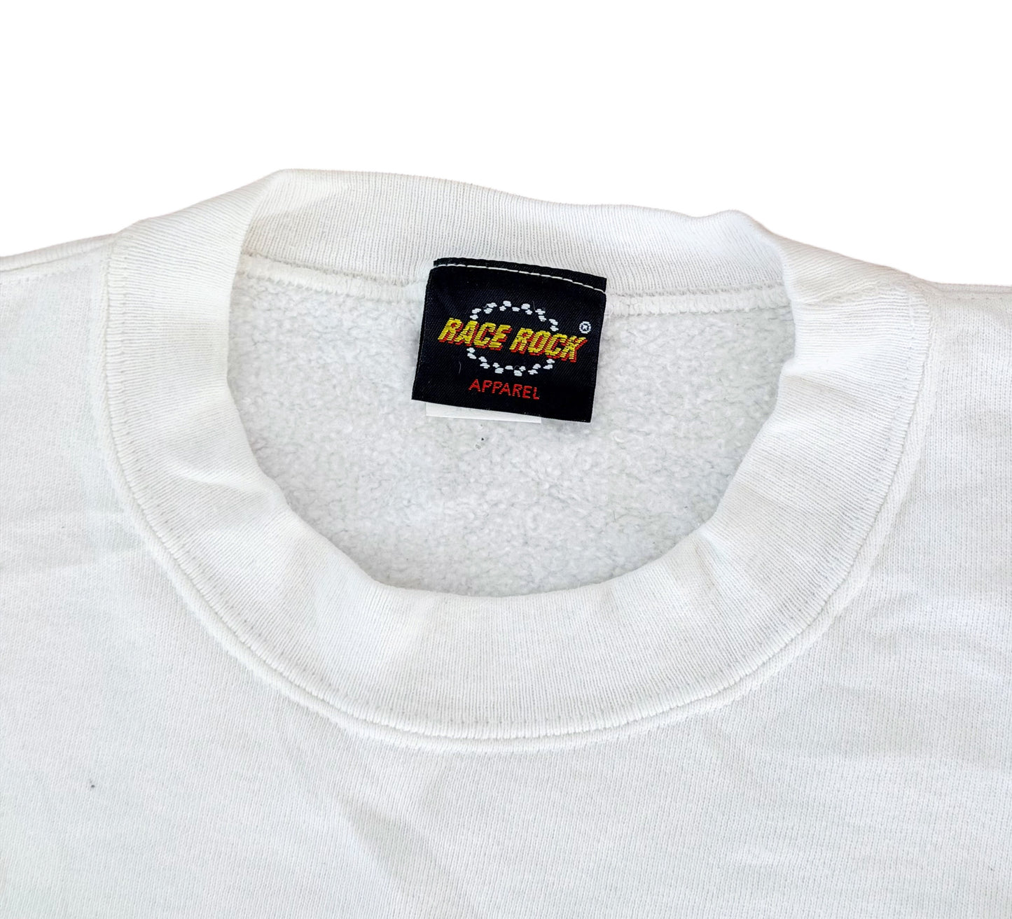 Vintage 90s Race Rock Orlando Sweatshirt USA Made White XL