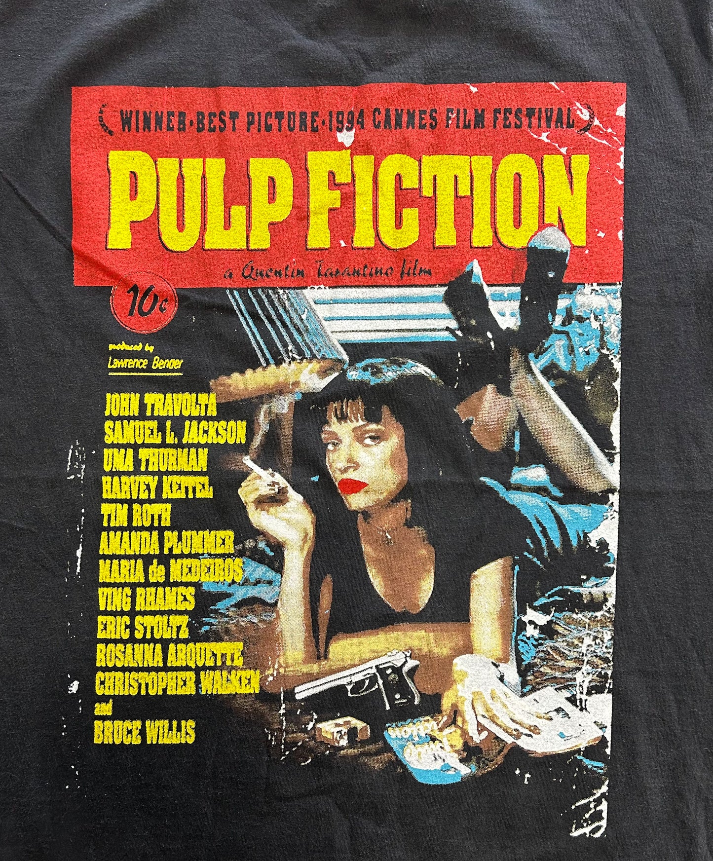 Vintage 90s Pulp Fiction Movie Promo Merch Single Stitch Made USA Brockum Label Large Extremely Rare