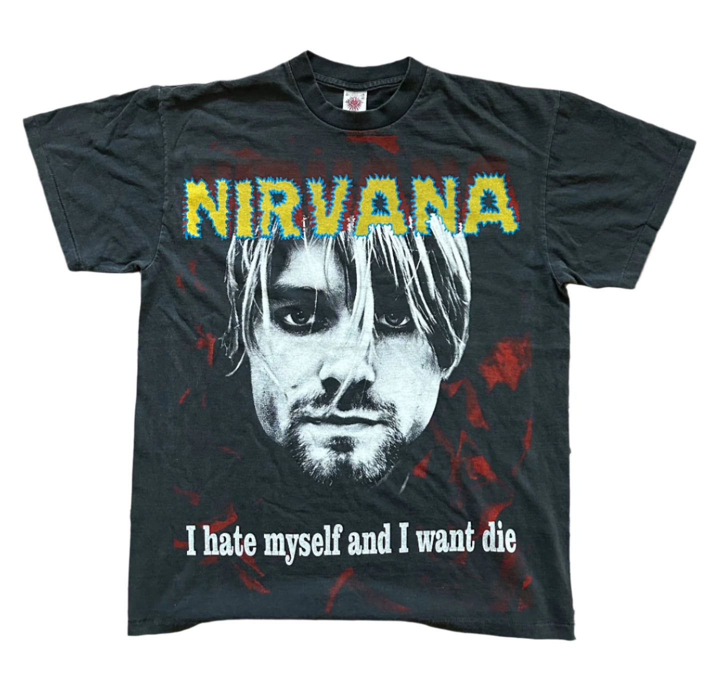 Vintage 1996 Nirvana I Hate Myself And Want To Die Single Stitch Resurreccion Label Black Cotton T-shirt Large Very Rare