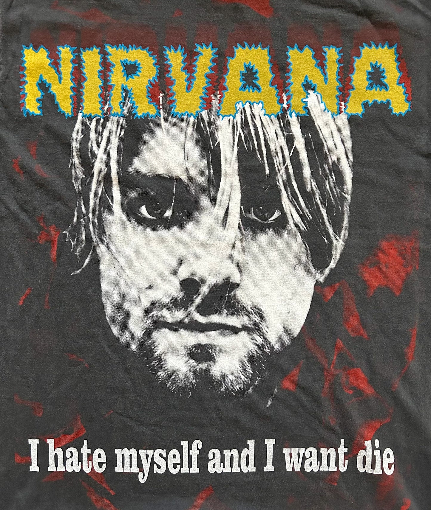 Vintage 1996 Nirvana I Hate Myself And Want To Die Single Stitch Resurreccion Label Black Cotton T-shirt Large Very Rare