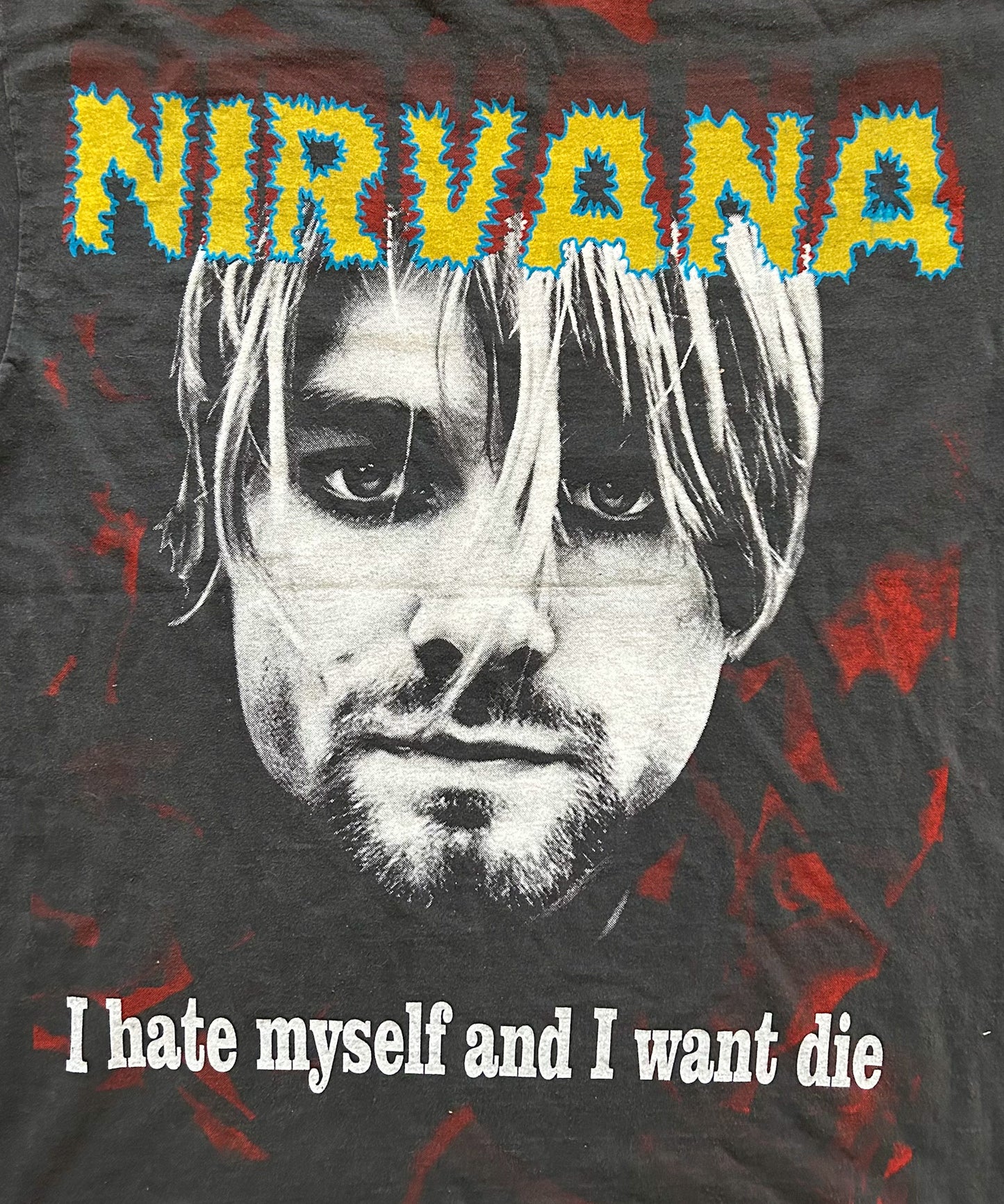 Vintage 1996 Nirvana I Hate Myself And Want To Die Single Stitch Resurreccion Label Black Cotton T-shirt Large Very Rare