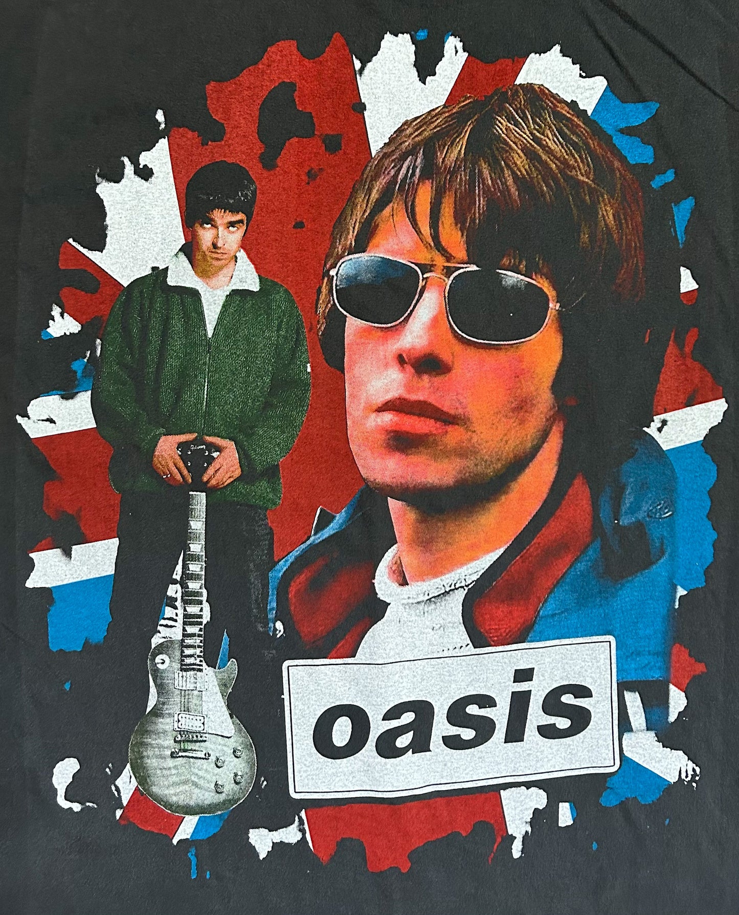 Vintage 1990s Oasis European Tour Single Stitch Resurreccion Label Brit Pop Black Cotton Band T-shirt XL Very Rare