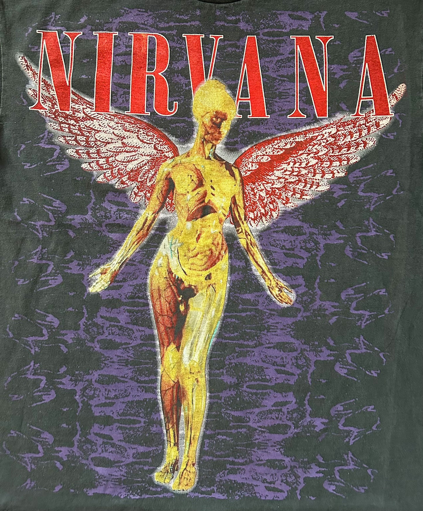 Vintage 1990s In Utero European Tour Single Stitch Resurreccion Label Black Cotton Band T-shirt T-shirt Very Rare