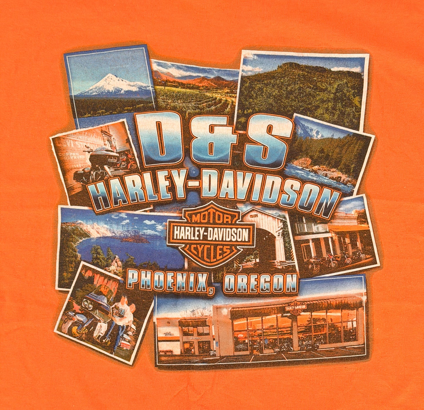 Harley-Davidson Phoenix Oregon Graphic T-Shirt Orange XL