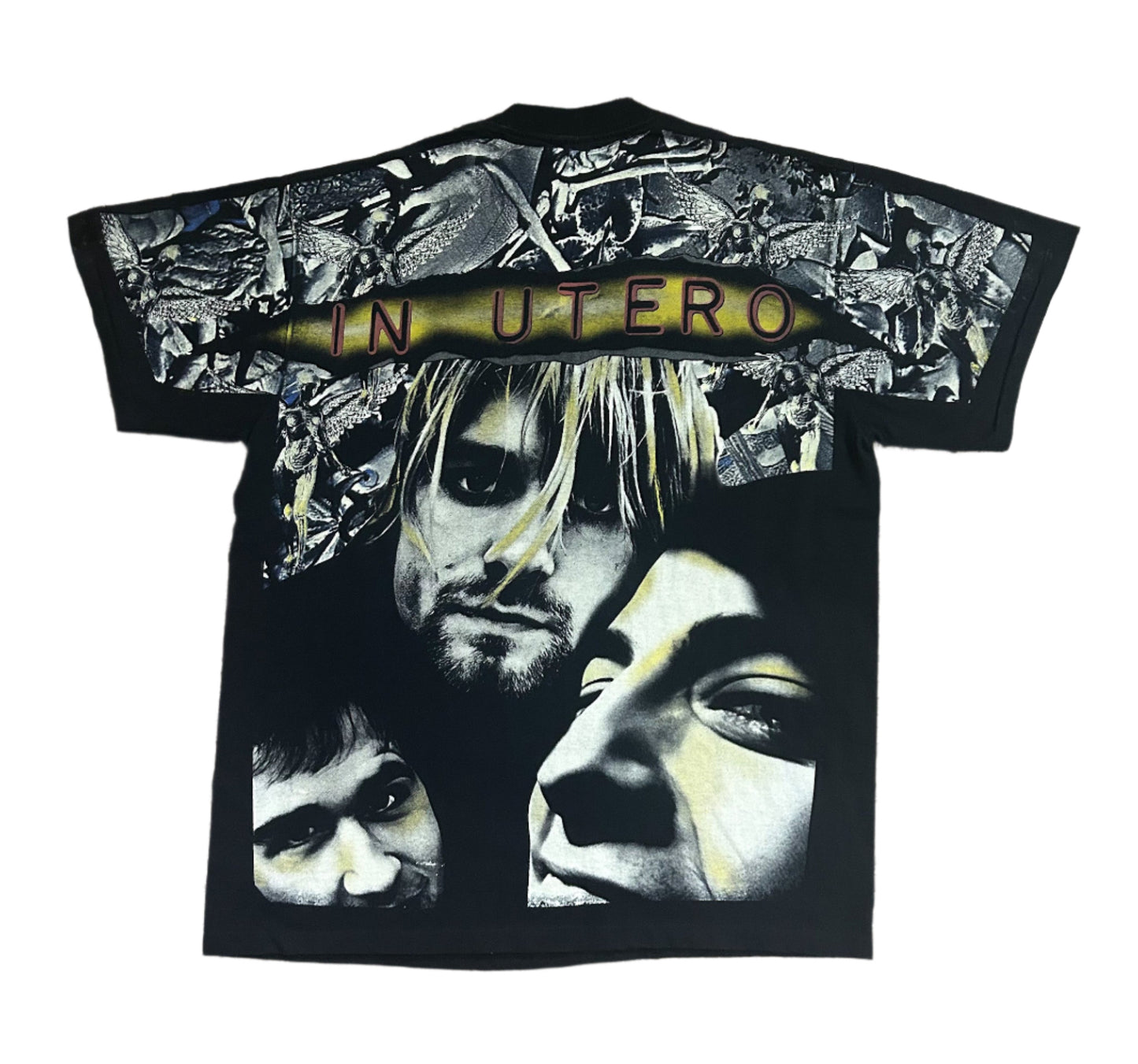 Vintage 1990s Nirvana In Utero Oneita Label Single Stitch Made USA Double Sided Print Grunge Band T-shirt  XL Very Rare