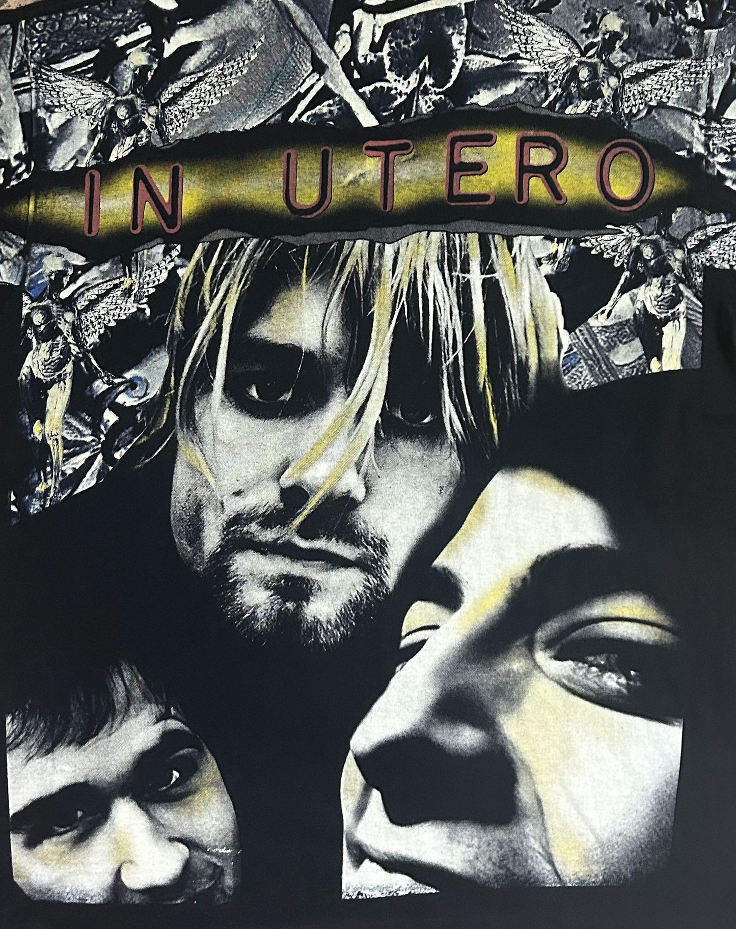 Vintage 1990s Nirvana In Utero Oneita Label Single Stitch Made USA Double Sided Print Grunge Band T-shirt  XL Very Rare