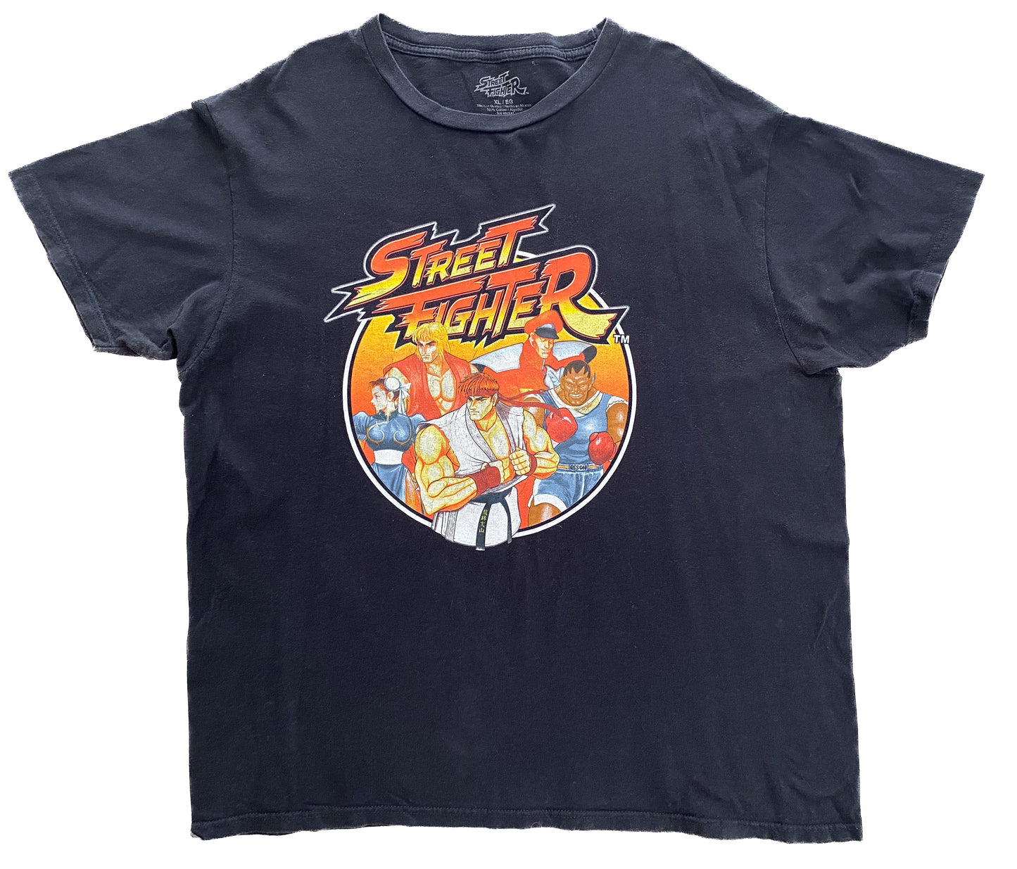Vintage Street Fighter II Graphic T-Shirt – Black Retro 90s Capcom Arcade Video Game Tee Size XL