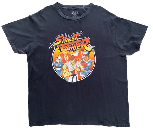 Vintage Street Fighter II Graphic T-Shirt – Black Retro 90s Capcom Arcade Video Game Tee Size XL