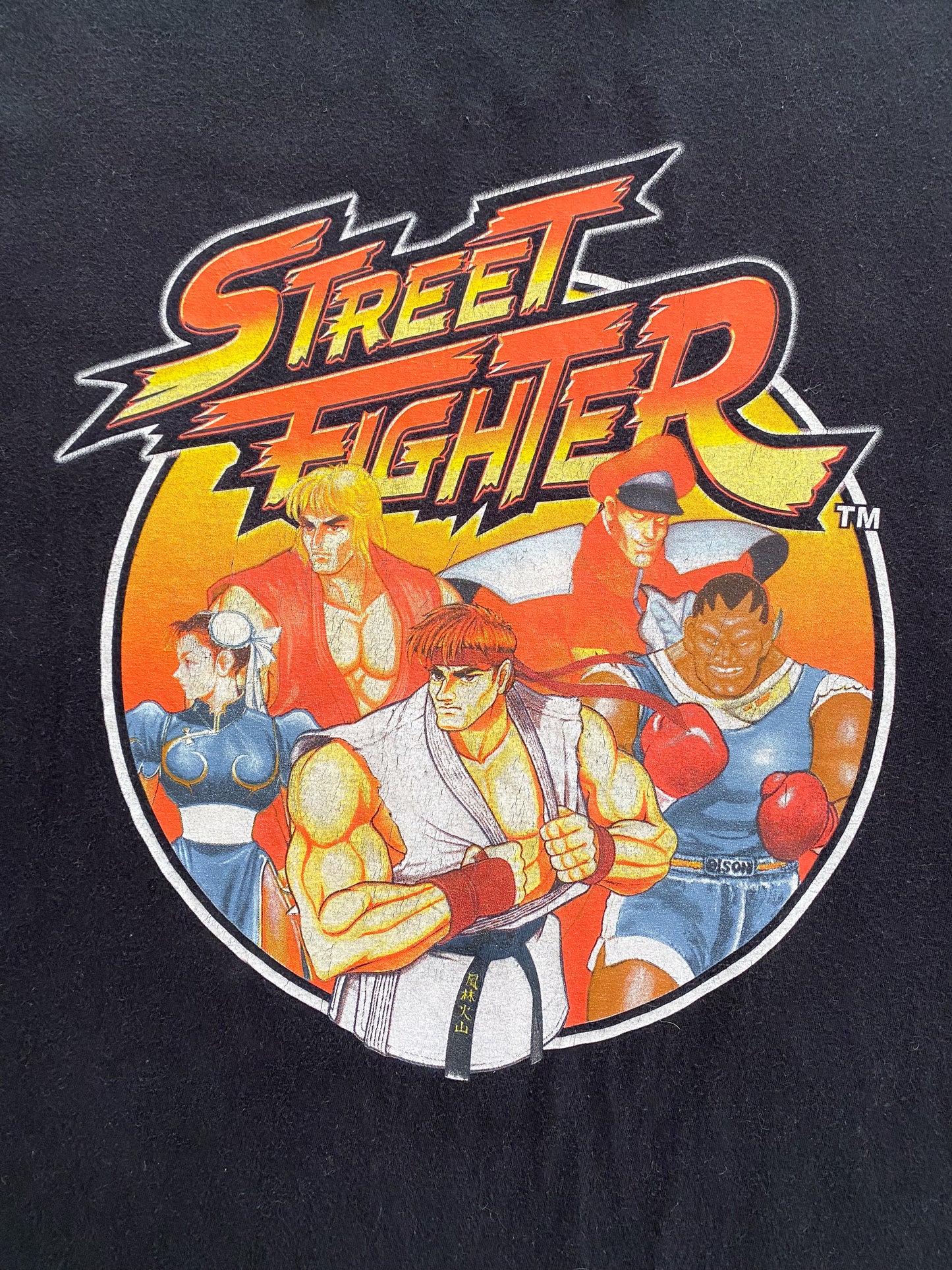Vintage Street Fighter II Graphic T-Shirt – Black Retro 90s Capcom Arcade Video Game Tee Size XL