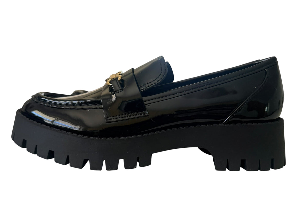 Guess Black Patent Chunky Loafers size US 8 AU 8