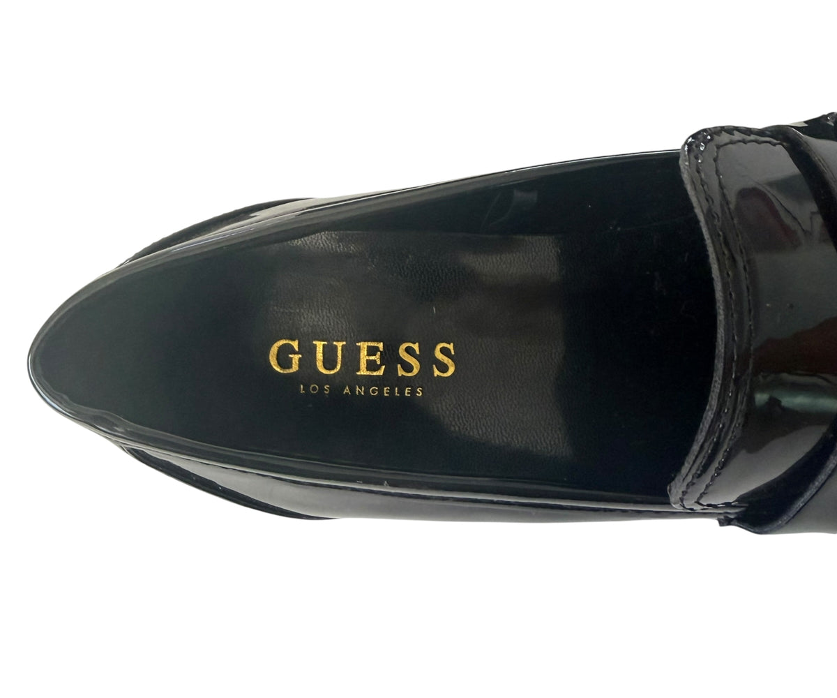 Guess Black Patent Chunky Loafers size US 8 AU 8