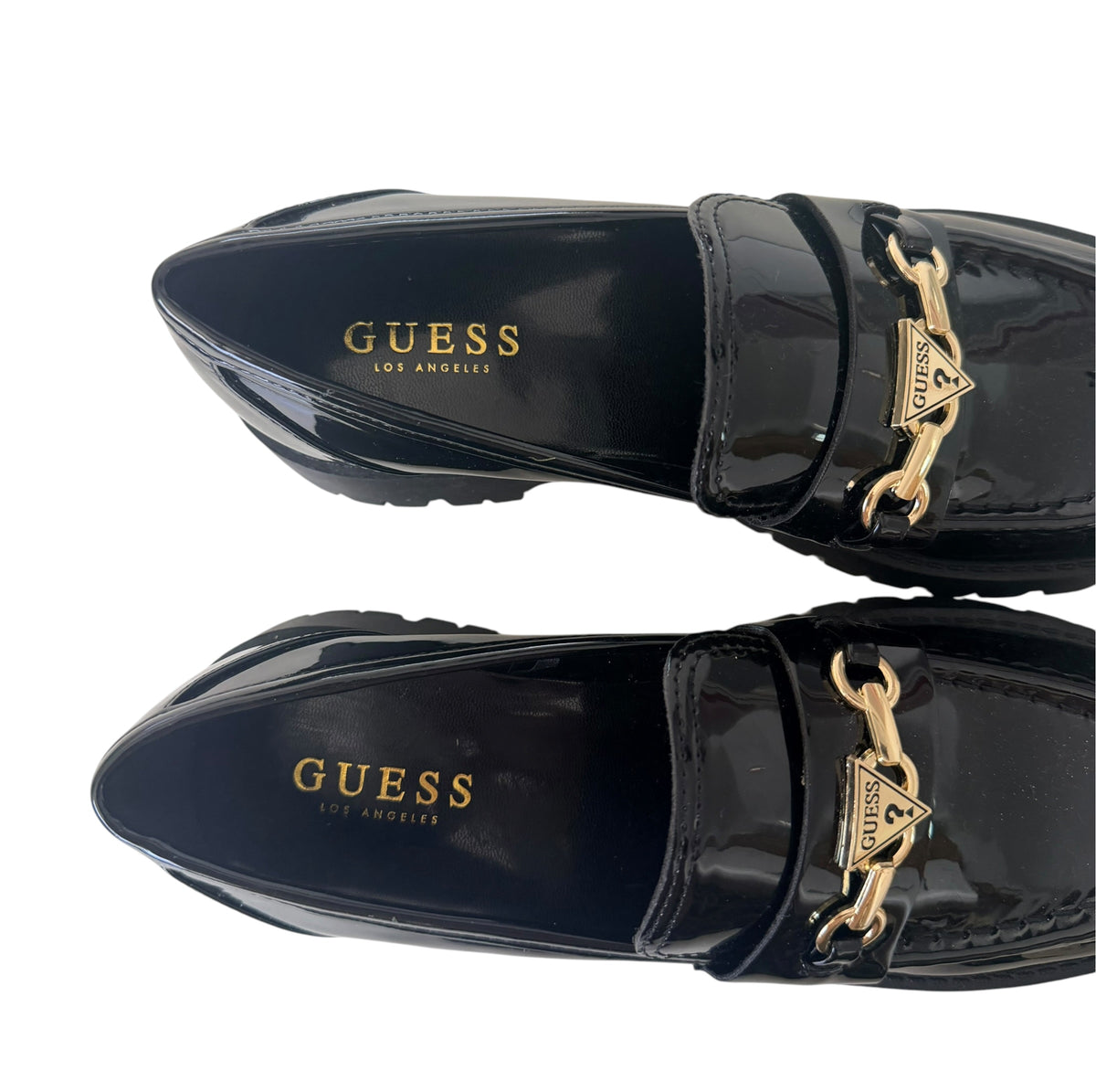 Guess Black Patent Chunky Loafers size US 8 AU 8