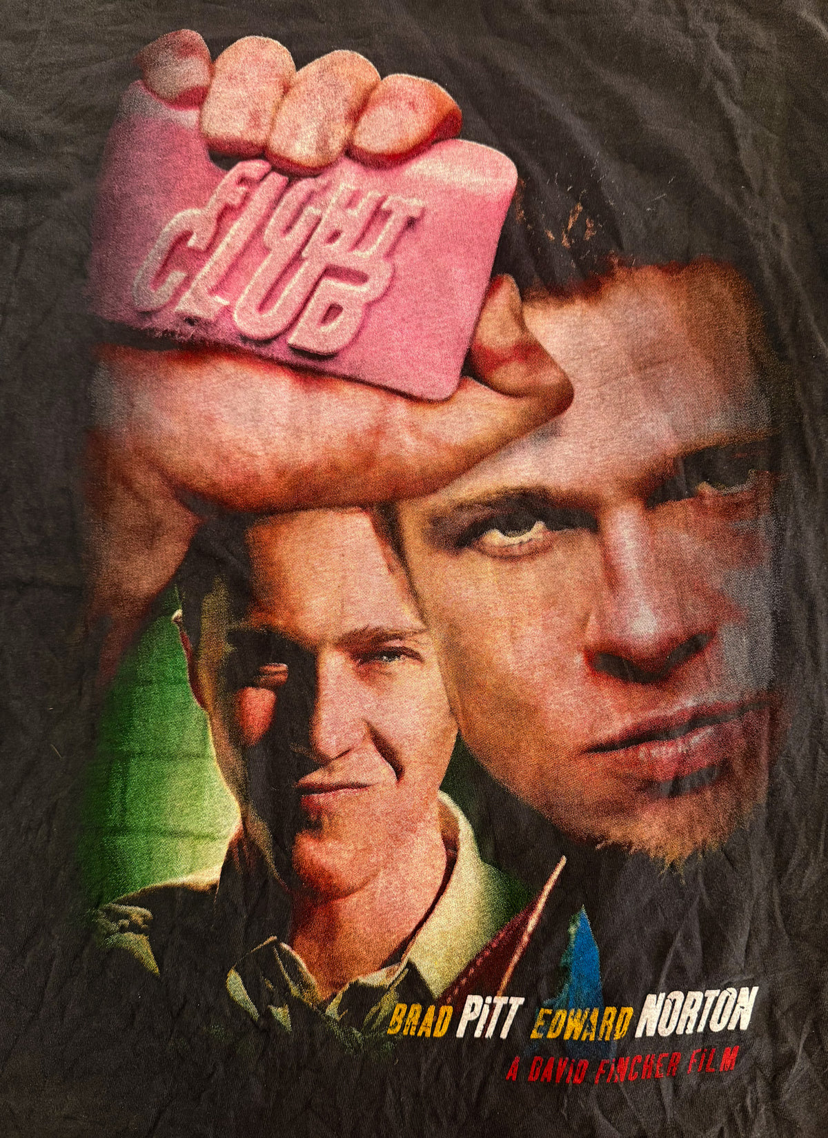 Fight Club Brad Pitt Edward Norton Single Stitch Long Sleeve T-Shirt, Large