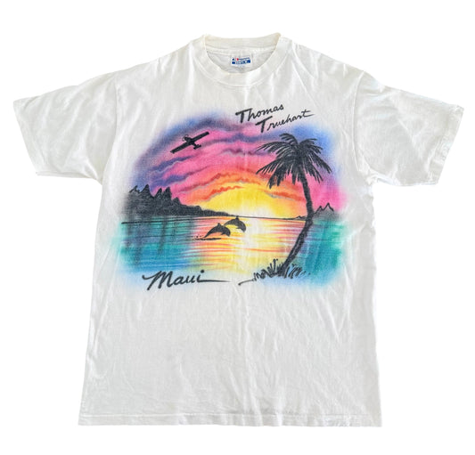 Vintage 1980s Thomas Truehart Maui Hawaii T-Shirt size Large