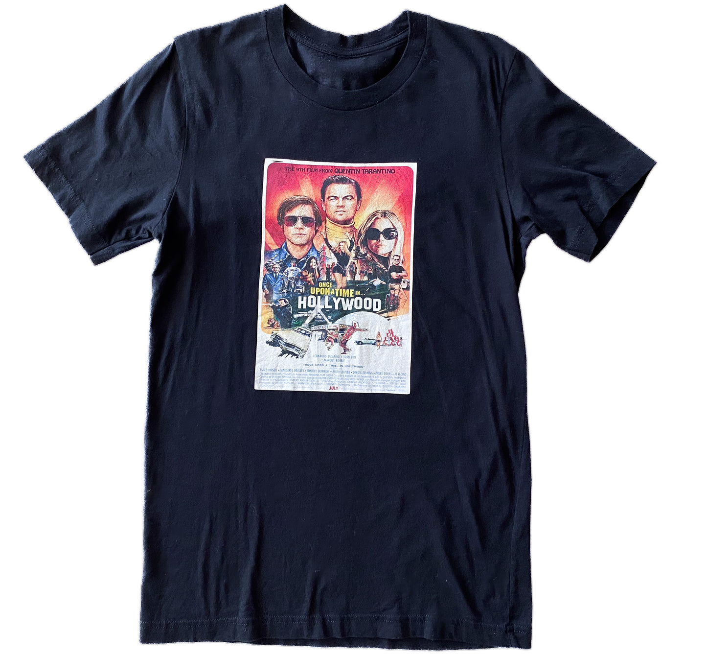 Once Upon a Time in Hollywood Movie T-Shirt – Quentin Tarantino Brad Pitt Leonardo DiCaprio Margot Robbie Graphic Tee Size Small